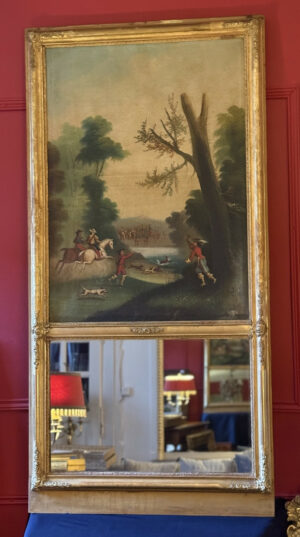 Trumeau d’époque XIXe – Scène de chasse à courre
