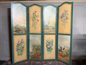 Grand paravent de chez "Sineux Frères" – Oiseaux et fleurs
