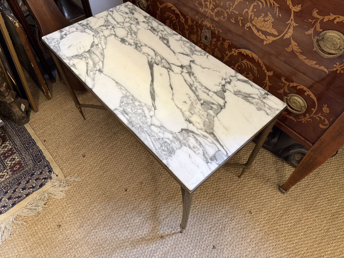 Table basse laiton et marbre – Image 3
