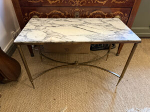 Table basse laiton et marbre