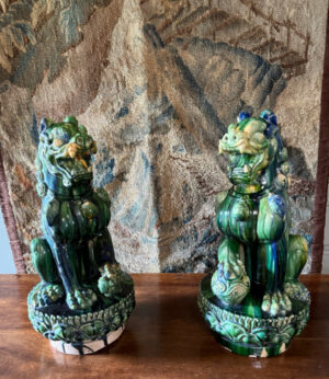 Paire de grands chiens de Fô chinois