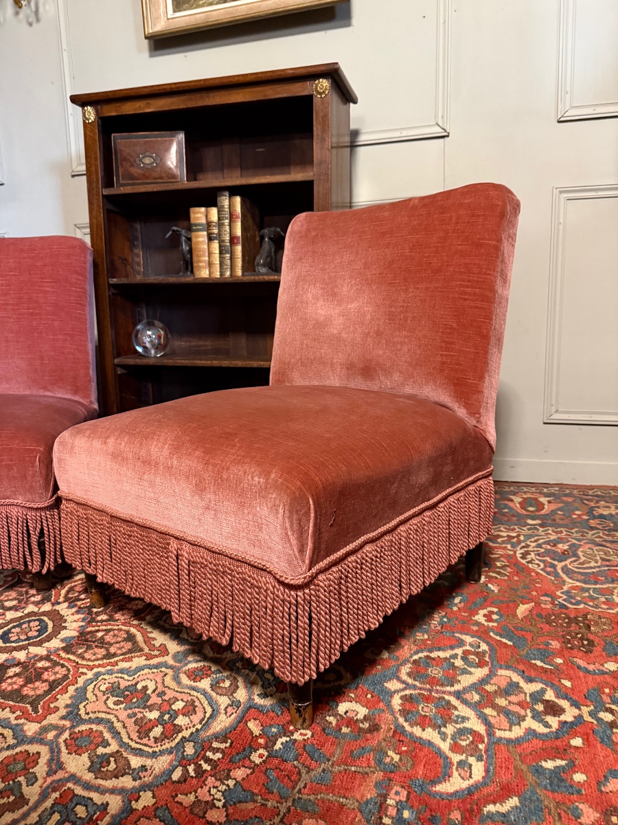 Paire de chauffeuses d'époque Napoléon III – Image 2