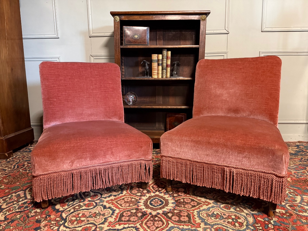 Paire de chauffeuses d'époque Napoléon III – Image 6