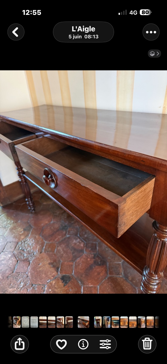 Console-desserte en acajou d’époque XIXe siècle – Image 2