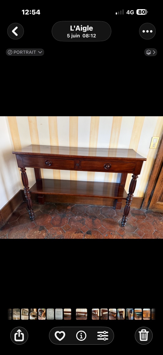 Console-desserte en acajou d’époque XIXe siècle – Image 3
