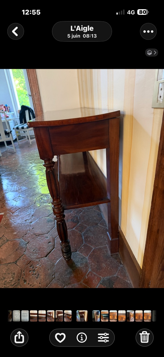 Console-desserte en acajou d’époque XIXe siècle – Image 4