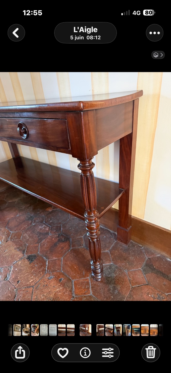 Console-desserte en acajou d’époque XIXe siècle – Image 5