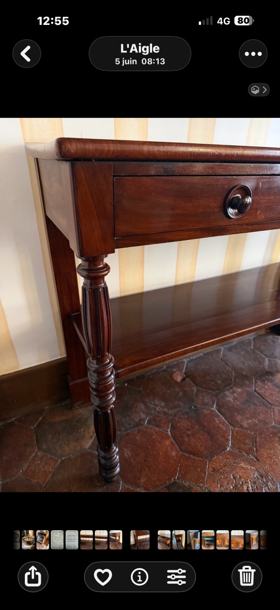 Console-desserte en acajou d’époque XIXe siècle – Image 6