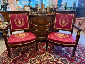 Paire de fauteuils de style Empire Retour d’Égypte en acajou